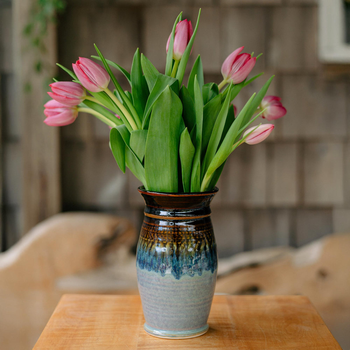 Porcelain Garden Vase in Purple Hamada handmade by Georgetown Pottery in Maine