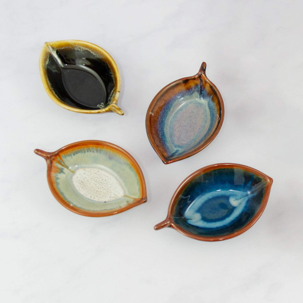 Handmade Pottery Leaf Dish made by Georgetown Pottery in Maine