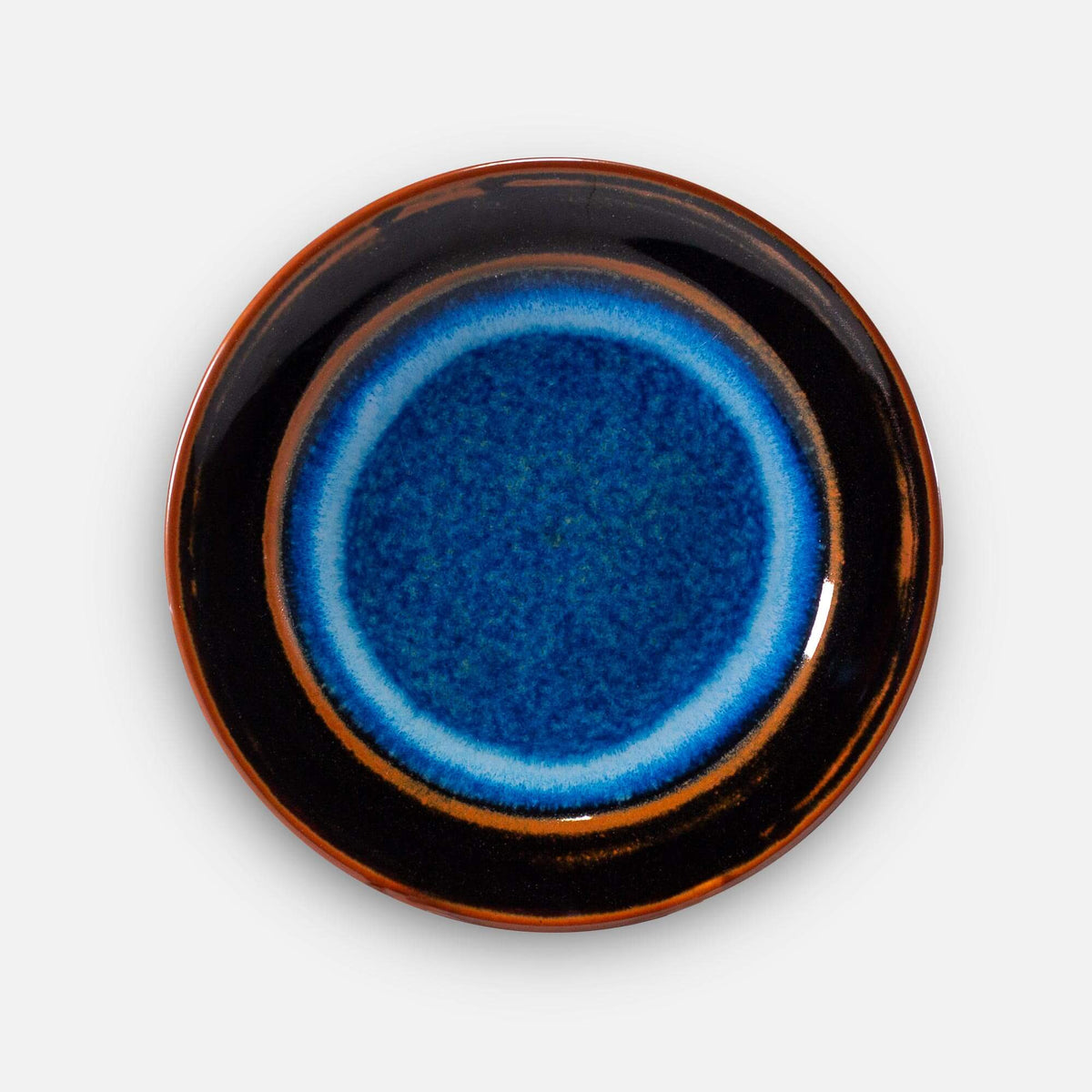 Handmade Pottery Classic Dinner Plate in Blue Hamada pattern made by Georgetown Pottery in Maine