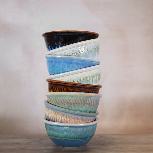 Handmade Pottery 6 Inch Mixing Bowl in various glazes made by Georgetown Pottery in Maine