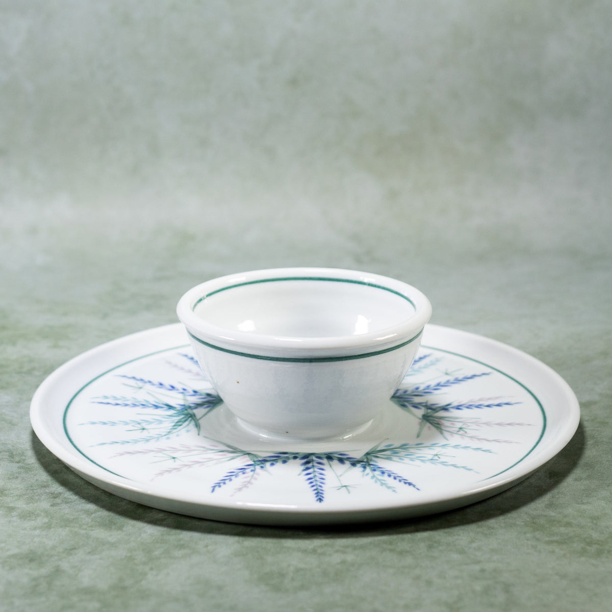 Ceramic Chip & Dip Tray in Lupine pattern  handmade by Georgetown Pottery in Maine