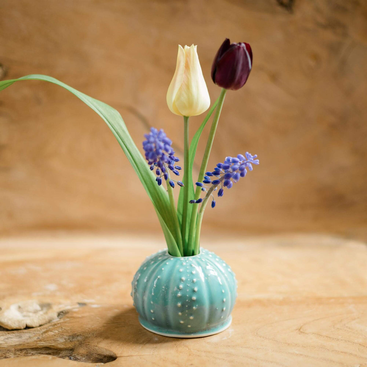 Urchin Ikebana Vase in Seafoam  by Georgetown Pottery, made in Maine 
